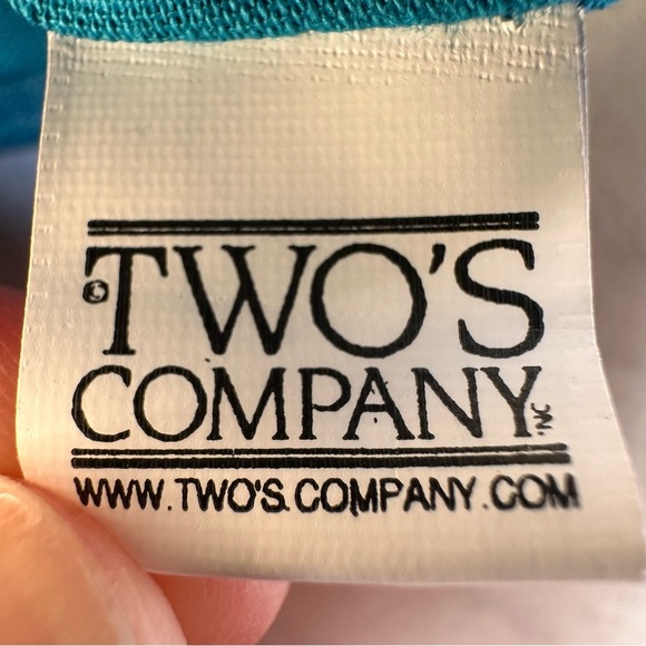 Two’s Company 100% Cotton Multicolor & Beige Beaded Small Pouch - Picture 5 of 6